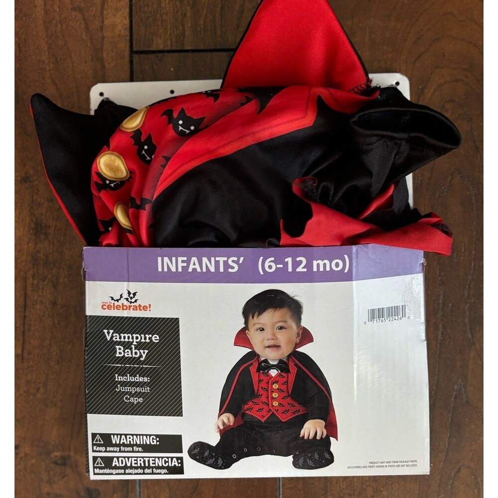 CELEBRATE VAMPIRE BABY INFANTS COSTUME SIZE 6-12 MONTHS NEW
